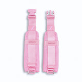 Zeeksack midjebälte i Blossom Pink med rosa vadderade sidodelar, remmar och öppet spänne.