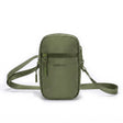 Zeeksack Travel Pouch i Ranger Green med grön axelrem och framficka.