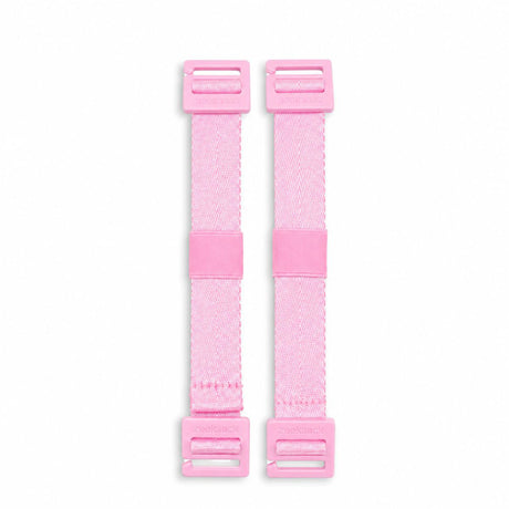 Två Zeeksack fästremmar i Blossom Pink med rosa remmar och justeringsspännen.